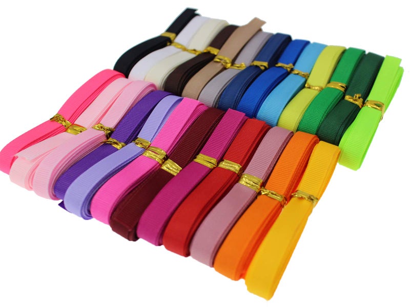 JESEP 20 Color Assorted Grosgrain Ribbon - 1/4 Inch (6mm) Wide x 100 Yards - for Hair Bows, Gift Wrapping, Sewing Trim, DIY Crafts - Thin Fabric Ribbon for Headbands & Boutique Packaging - Image 2